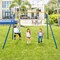 Metal Swing Set For Backyard With 2 Swing Seats And 2 Glider Seats-Blue